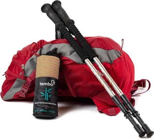 Actual product image Tembo Bamboo travel towel with activated carbon fibres Orange S