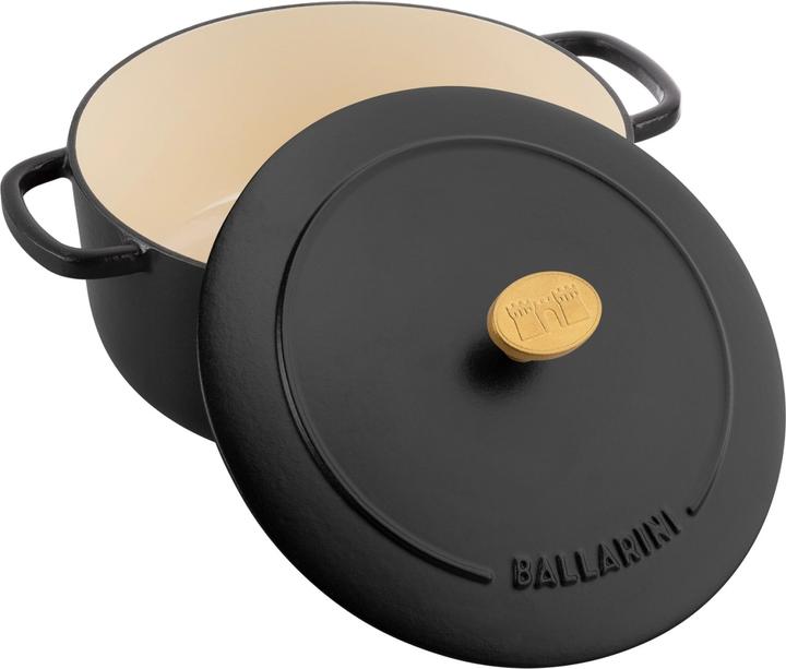 Produktbild Ballarini BELLAMONTE runder Gusseisentopf 75003-542-0 - 5 5 ltr schwarz (26 cm, Bräter + Schmortopf, Gusseisen)