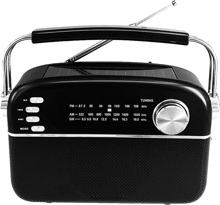 Actual product image Manta FM/AW/SW portable radio with solar panel (AM, FM, Bluetooth)