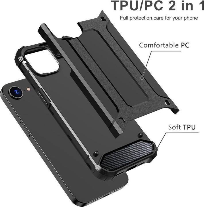 Produktbild Hurtel Hybrid Armor Case für iPhone 16e - Blau (Apple iPhone 16e)