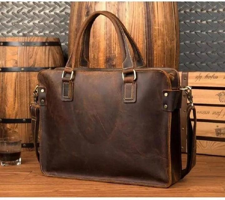 Actual product image Only-Bags.Store Leather Briefcase, Leather Messenger Bag, Laptop Bag