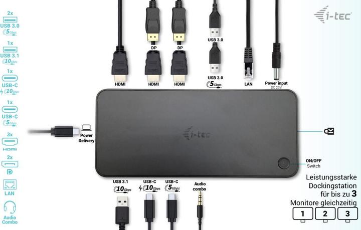 Produktbild i-tec Triple 4K (USB-C, 12 Ports)