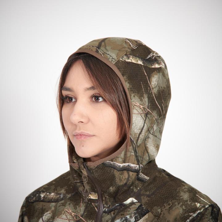 Actual product image Solognac Hunting jacket rain jacket 500 ladies low noise camouflage
