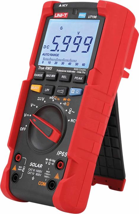 Actual product image Uni-T UT196 True RMS Professional Digital Solar Multimeter 1700V (CAT III 1000V, CAT IV 600V)