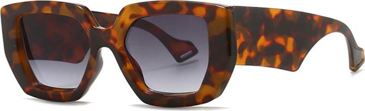 Techsuit - Sunglasses (86321) - for Women with PC Frame and Lens, Vintage - Leopard / Gradient Gray