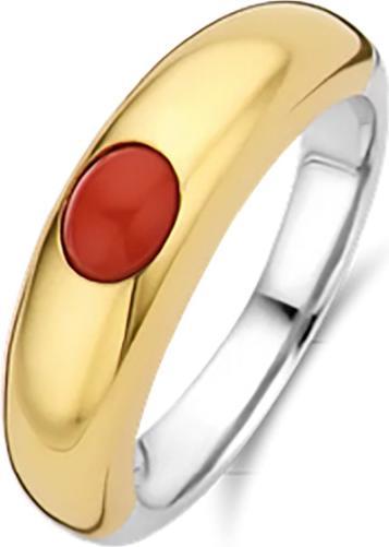 Immagine prodotto Ti Sento Milano Anello con pietra rossa corallo bicolore 12185CR (56, 925 Argento)