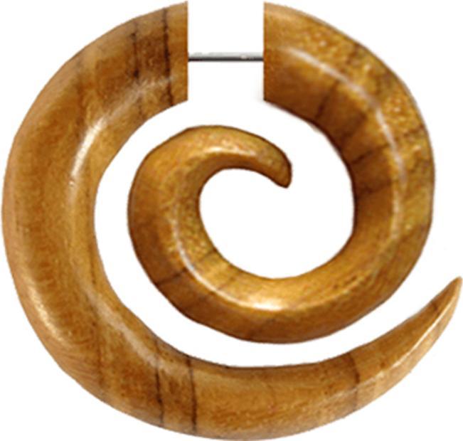 Star Piercing Fake Spirale aus Tamarind Holz (ohne Messing, Organisch)