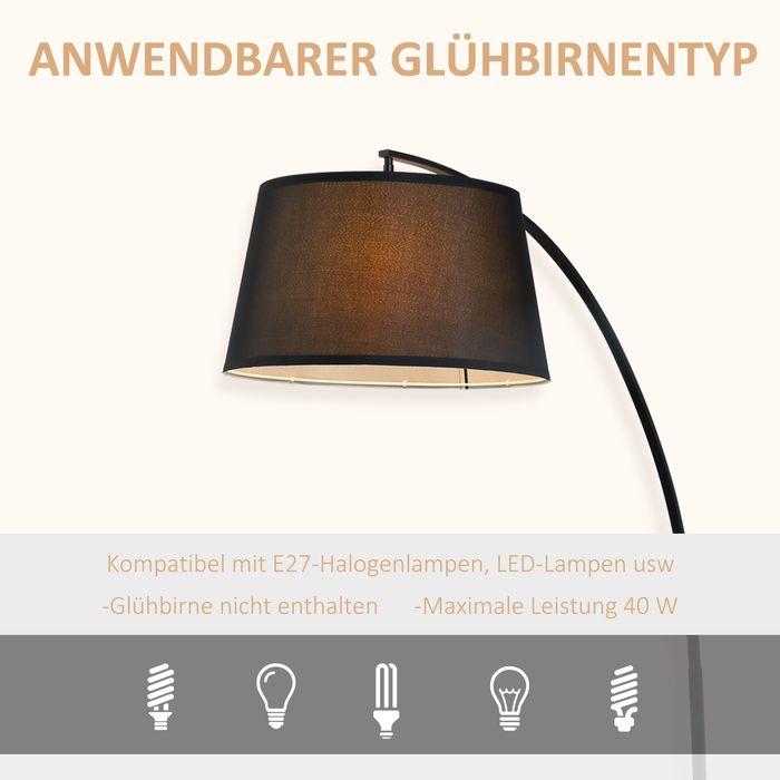 Immagine prodotto Swisshandel24 Stehlampe Wohnzimmer Stehleuchte mit Lampenschirm aus Stoff, Fussschalter (E27)