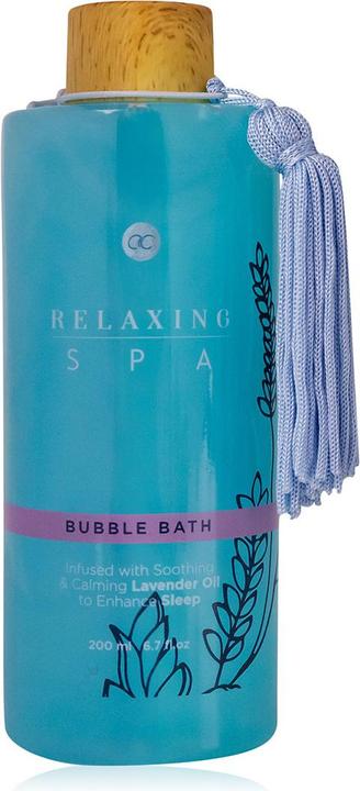 Accentra Schaumbad RELAXING SPA in Flasche mit Deko-Quaste, 200ml, angereichert mit Lavendelöl, Duft: Lavende (200 ml, Schaumbad)