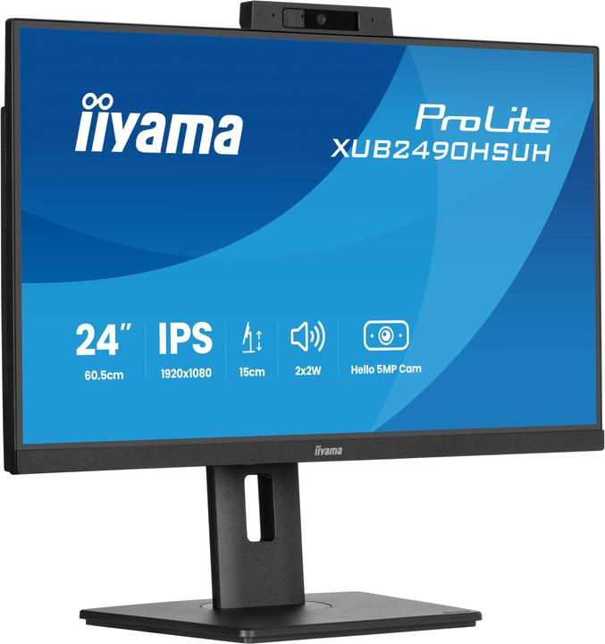 Immagine prodotto iiyama 60.5cm (23,8") XUB2490HSUH-B2 16:9 HDMI+DP WebCam (1920 x 1080 pixel, 23.80")