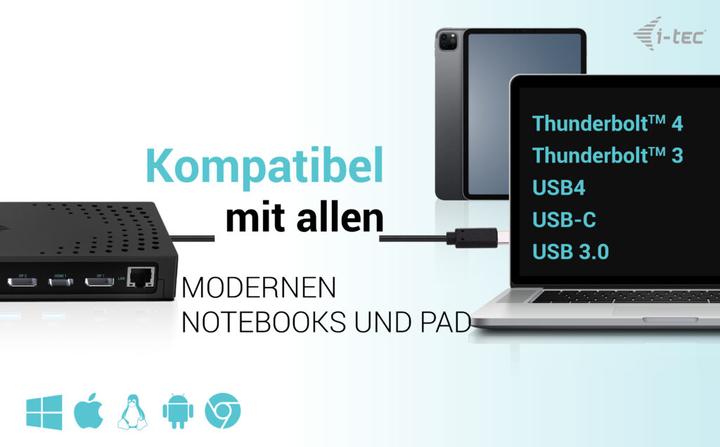 Produktbild i-tec Catriple4kdockpd2ch (USB-C, 13 Ports)
