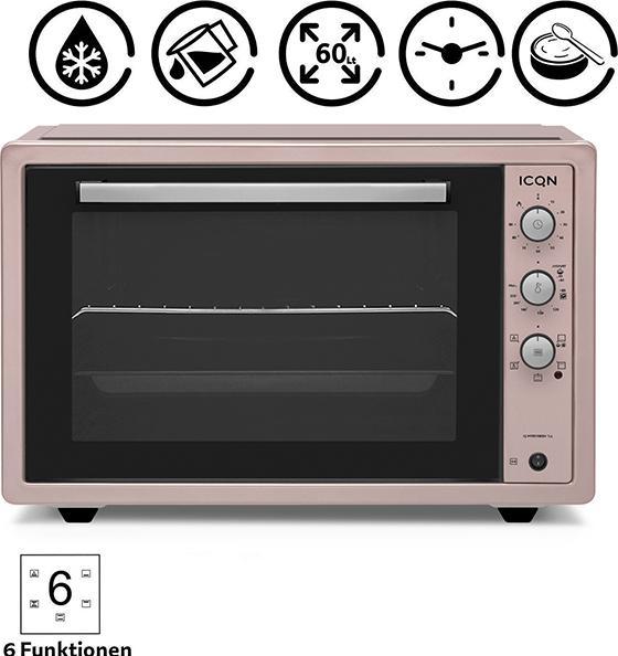 Actual product image Icqn XXL Vrijstaande Oven - 60L - Convectie Mini Oven - Hetelucht /u0026 Grillfunctie - Gemailleerde Holt