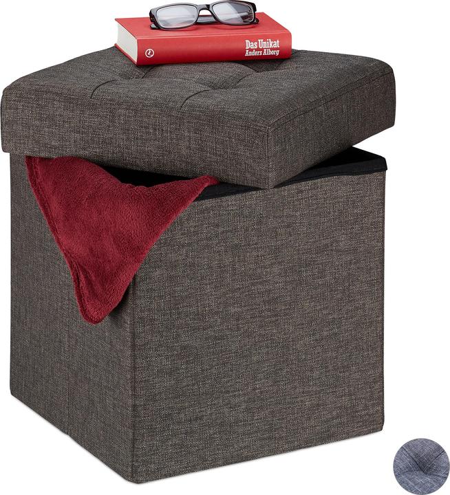 Actual product image Relaxdays Storage Ottoman, Foldable
