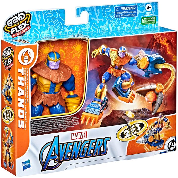 Immagine prodotto Hasbro Marvel Avengers Bend and Flex Missions Thanos Fire Mission, 15 cm di altezza figura piegabile per...