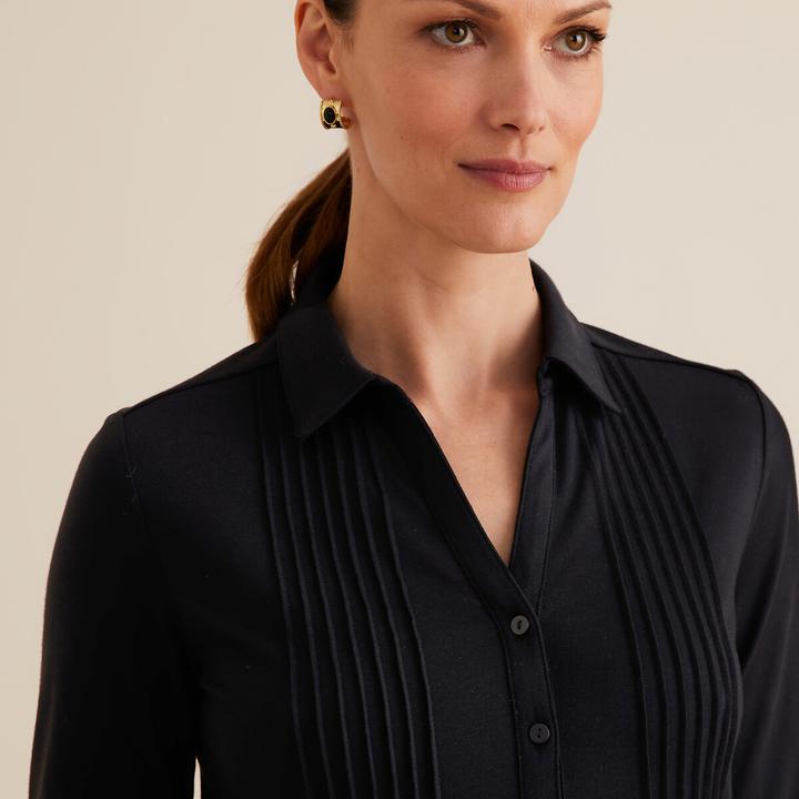 Actual product image Anne Weyburn Long-sleeved blouse shirt with polo collar (38)