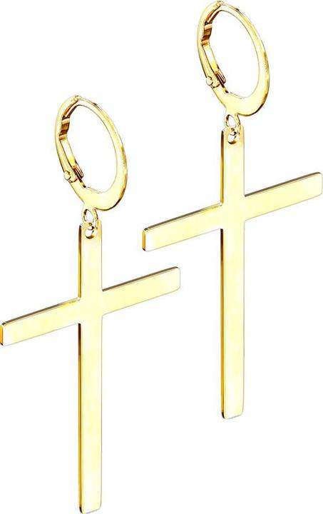 Star Piercing Ohrring vergoldet Anhänger Kreuz (ohne Messing, Chirurgenstahl 316L)