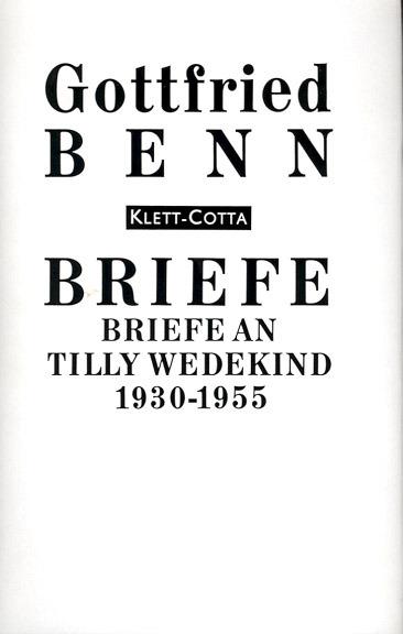 Produktbild Briefe an Tilly Wedekind 1930-1955 (Briefe) (Deutsch, Gottfried Benn, 1986)