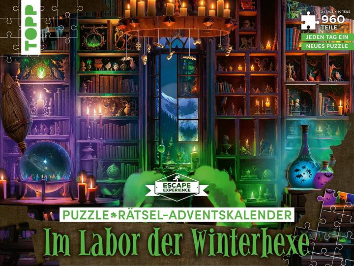 Image du produit Calendrier de l'Avent des puzzles : Dans le laboratoire de la sorcière d'hiver - 24 puzzles avec un