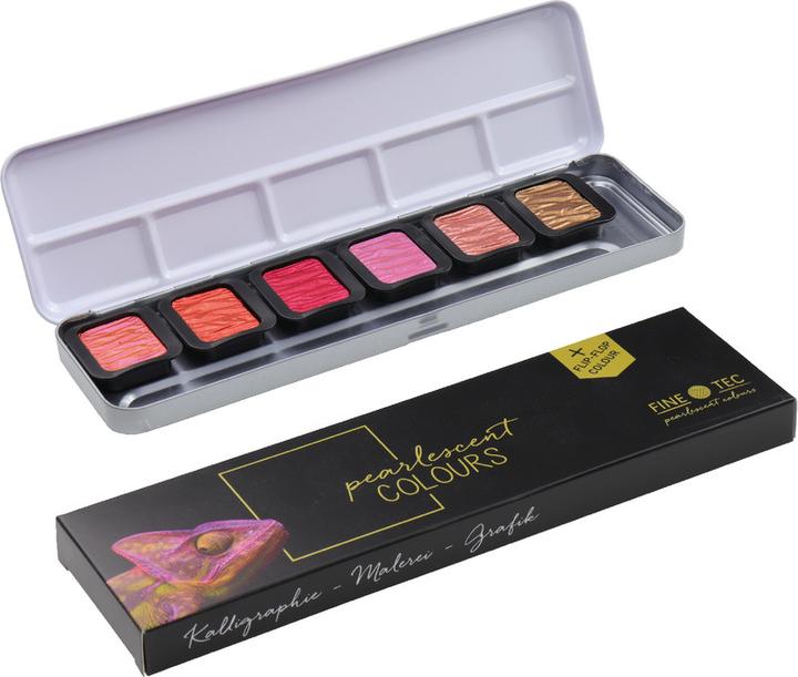 Image du produit Finetec 6 couleurs nacrées - F0603S - WARM (incl. 1 couleur flip-flop) (Fuchsia, Or d'automne, Or rose, Noisette, Rubis, Tangelo)