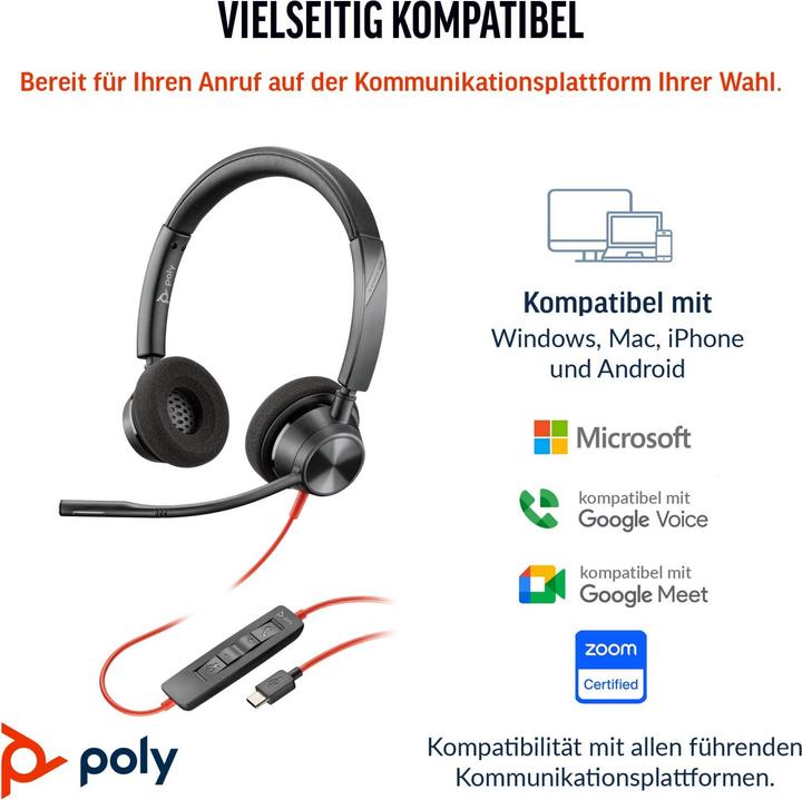 Produktbild Poly Blackwire 3320 Stereo (USB C) (Kabelgebunden, USB-C)