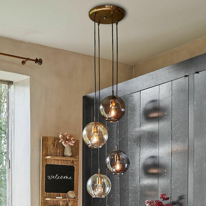 Image du produit Loberon Lampe à suspendre Brontille brun/laiton vieilli (E27)