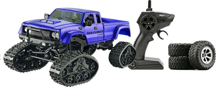 Actual product image Amewi RC AMX Pickup Truck RTR blue with wheels & chains 4WD (RTR Ready-to-Run)