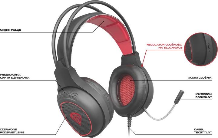 Actual product image Genesis NATEC gaming headset Radon 300 (Cable)