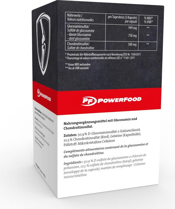 Produktbild PowerFood One Glucosamin + Chondroitin (120 Stück, Kapseln, 400 g)