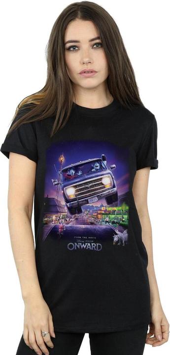 Actual product image Disney Womens/Ladies Onward Gwniver Poster Cotton Boyfriend T-Shirt (5XL)