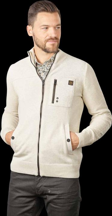 Pme Legend Zip Jacket Knit Sweat Combination Bone White (3XL)
