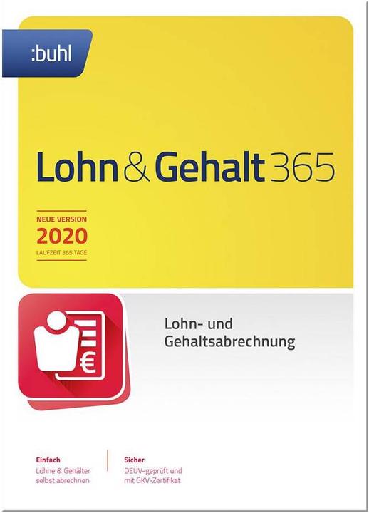 Produktbild WISO Lohn Gehalt 365 2020 (1 User, 12 Monate)