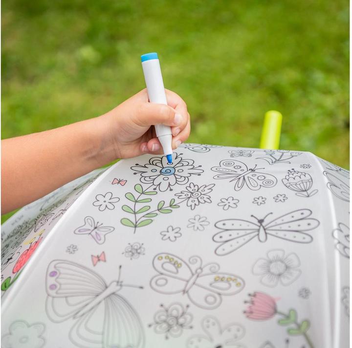 Produktbild Esschert Design Regenschirm Blumen Grün/Weiss