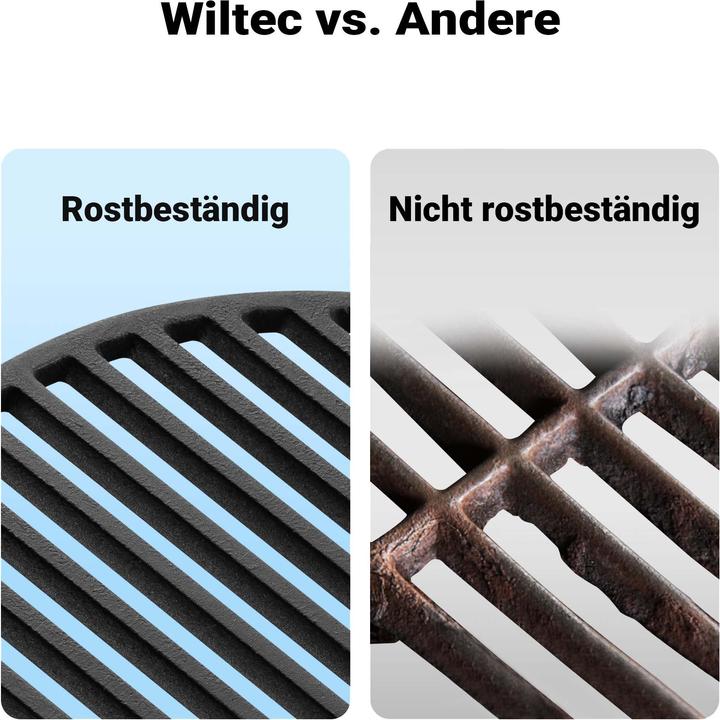 Actual product image Wiltec 2x Gusseisen Grillrost und Grillplatte Grill Rost Grillzubehör BBQ Gussrost