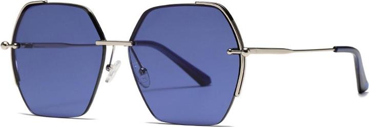 Image du produit Techsuit - Sunglasses (8561) - for Women with Metal Frame and Nylon Lens, Hexagonal - Silver / Blue