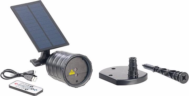 Produktbild Lunartec Solar-Laser-Projektor mit Sternenregen-Lichteffekt (IP65)