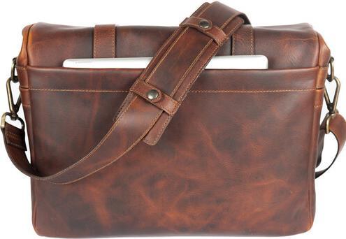 Actual product image Bronkey Roma Leder-Messenger-Tasche, Braun (Camera shoulder bag)