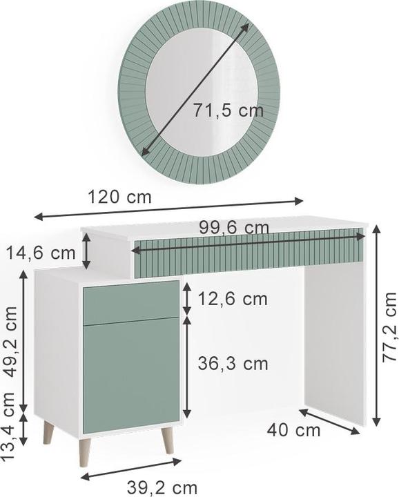 Produktbild Vicco Arles mit Spiegel (120 x 77 x 40 cm)