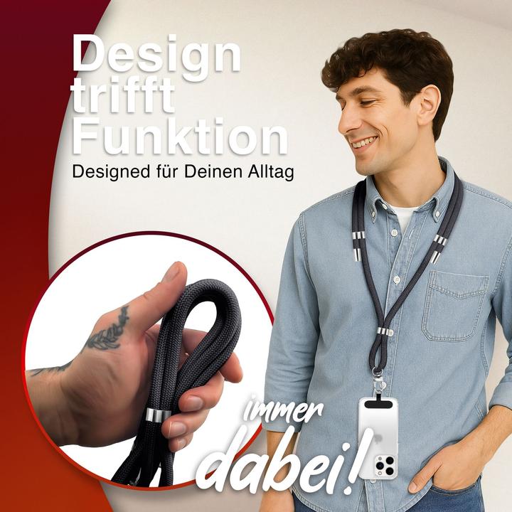 Actual product image Nalia HoldMe Lanyard Handykette – Universal Trageband für Smartphones - Verstellbar, Soft & Elastisch
