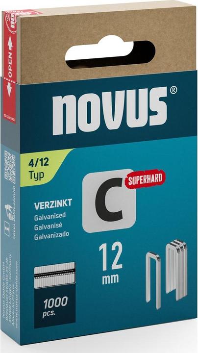 Novus Schmalrückenklammern C 4 12mm 1000 Stk.