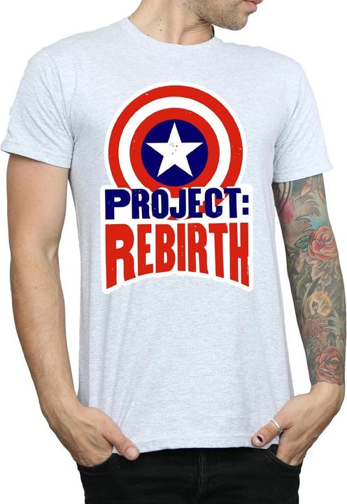 Actual product image Mens Captain America Project Rebirth T-Shirt (XL)