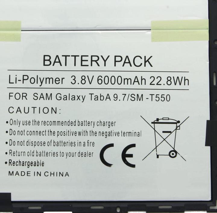 Actual product image AccuCell Akku Samsung Galaxy Tab A 9.7, SM-P550, SM-T550, EB-BT550ABE