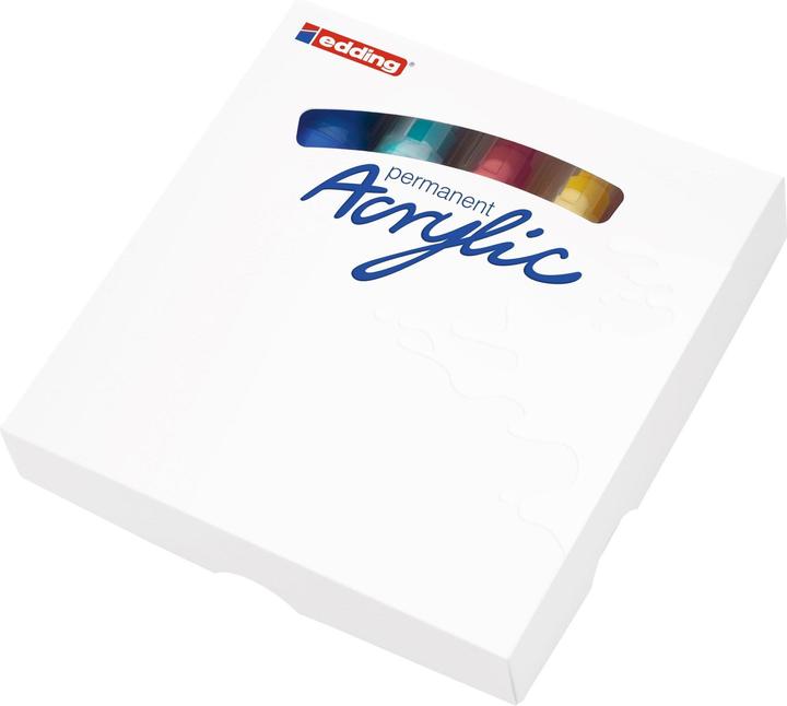 Image du produit Edding Acrylmarker (Trafic jaune, Bleu gentiane, Jaune soleil, Turquoise, Bleu magenta, 10 mm, 5 x)