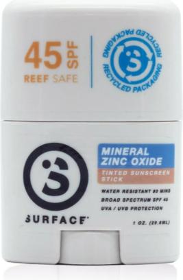 Actual product image Surface Zinc Oxide Facestick tinted (Sun stick, SPF 45, 15 ml)
