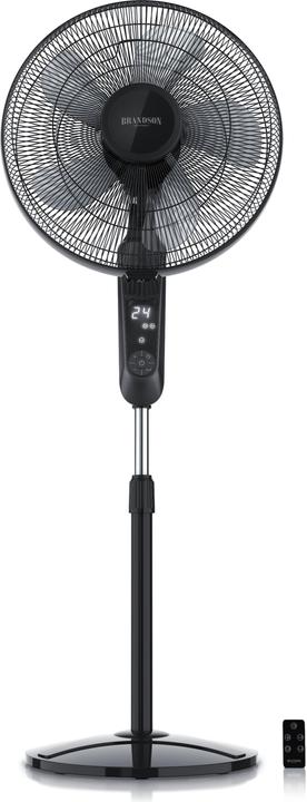 Actual product image Brandson Pedestal fan 45.5cm Ø, DC, quiet, remote control, energy-saving, oscillation, 25 speeds, black (60 dB)