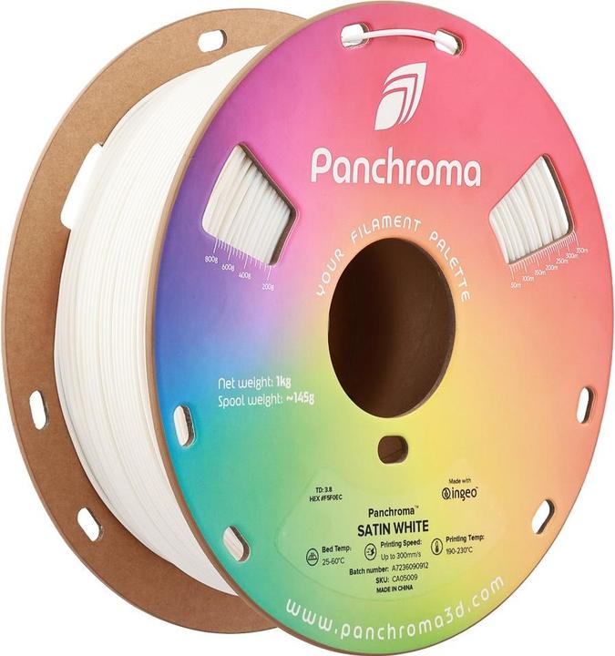 Actual product image Polymaker Panchroma™ PLA Satin (PLA, 1.75 mm, 1000 g, White)
