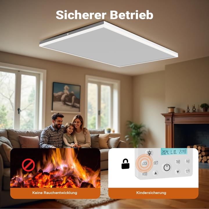 Produktbild Wiltec Infrarot Deckenheizung 660W 108x63x3,5cm Infrarotheizung LED Heizung (660 W)