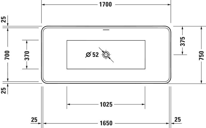 Image du produit Duravit Baignoire DuraToro (265 l, 170 cm, 75 cm)