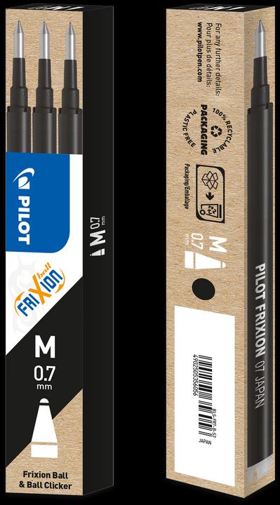 Actual product image Pilot FriXion (Refill, Black, 0.70 mm)