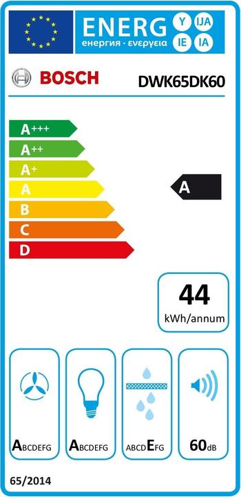 Energie-Label Bosch Hausgeräte Serie 2 DWK65DK60 (Wandhaube)