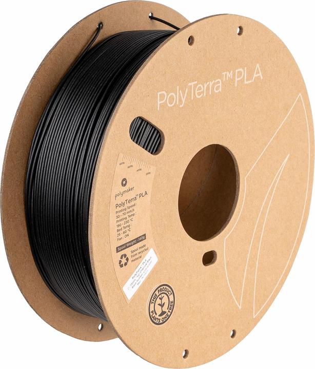 Actual product image Polymaker PolyTerra (PLA, 1.75 mm, 1000 g, Black)